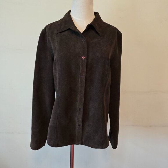 Cotton Ginny - Vintage Corduroy Brown Button Up Top & Skirt Set - Picture 2 of 14